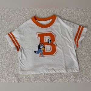 Kids White and Orange T-Shirt with Cartoon Print